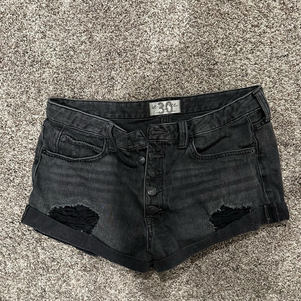 Free people black distressed short